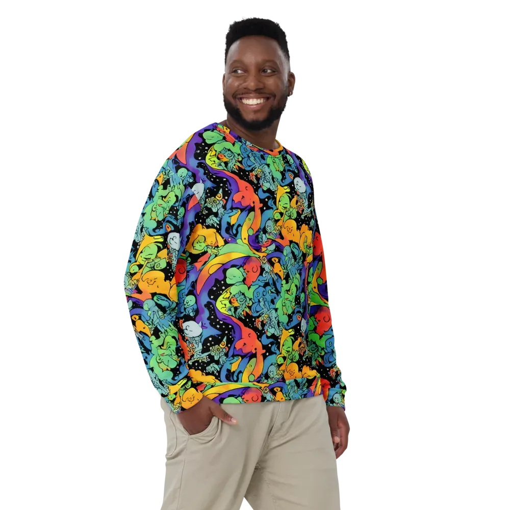 Neon Creature Carnival on Sweatshirt — Front