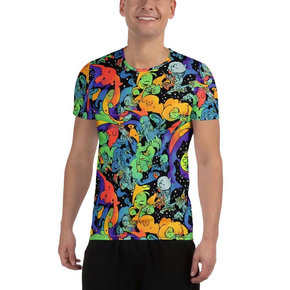 Neon Creature Carnival on Men's Athletic T-Shirt — Front