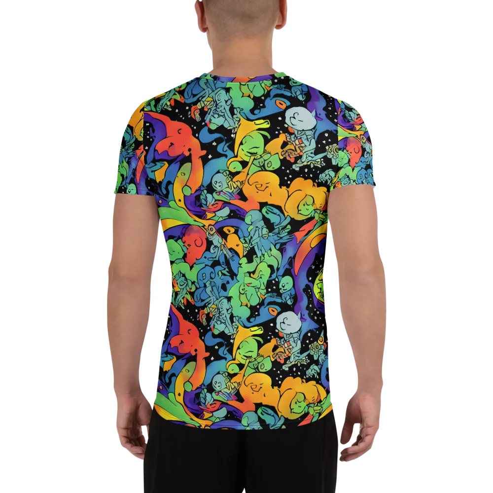 Neon Creature Carnival on Men's Athletic T-Shirt — Back