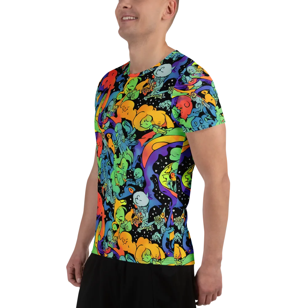 Neon Creature Carnival on Men's Athletic T-Shirt — Left