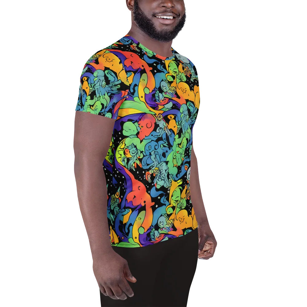 Neon Creature Carnival on Men's Athletic T-Shirt — Right