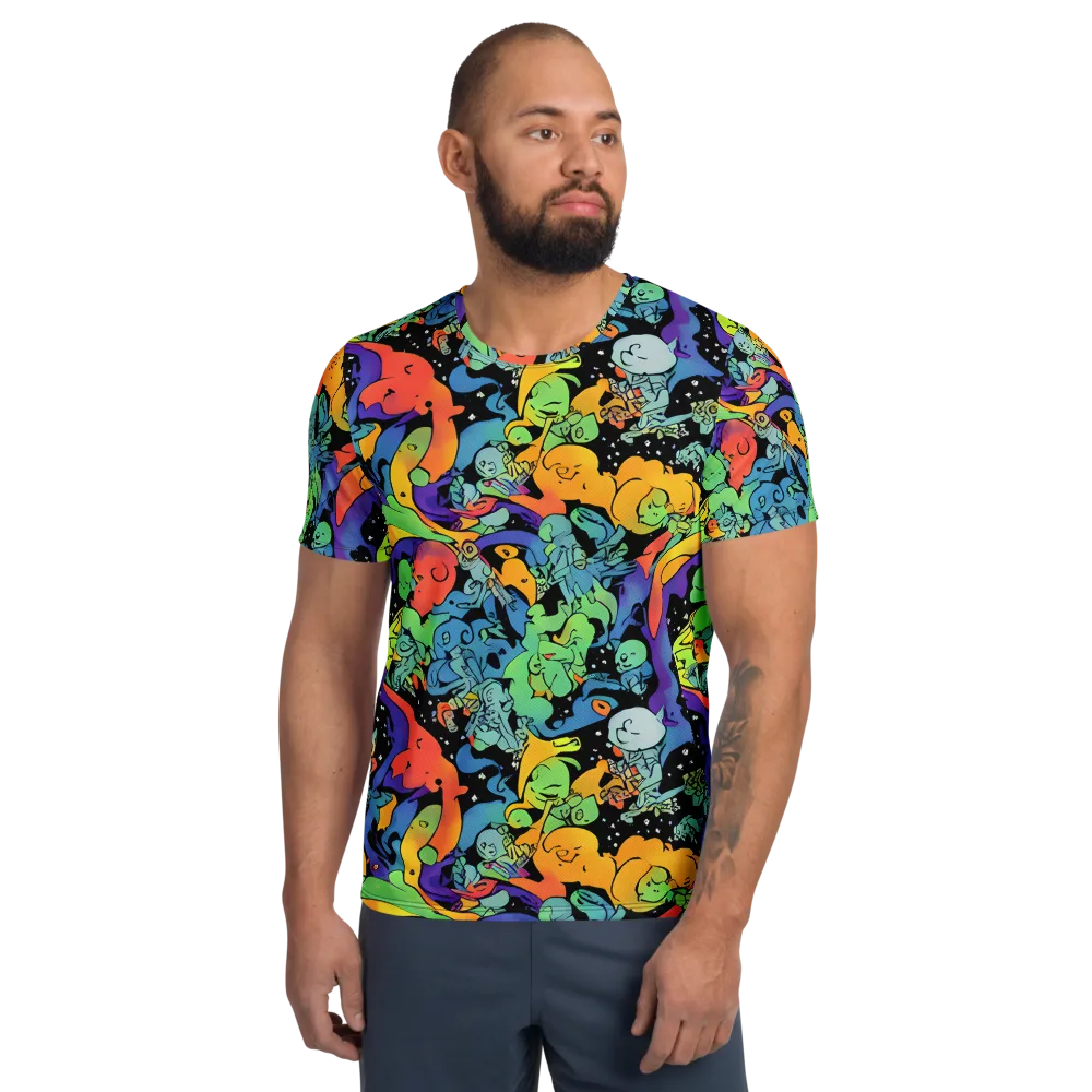 Neon Creature Carnival on Men's Athletic T-Shirt — Front
