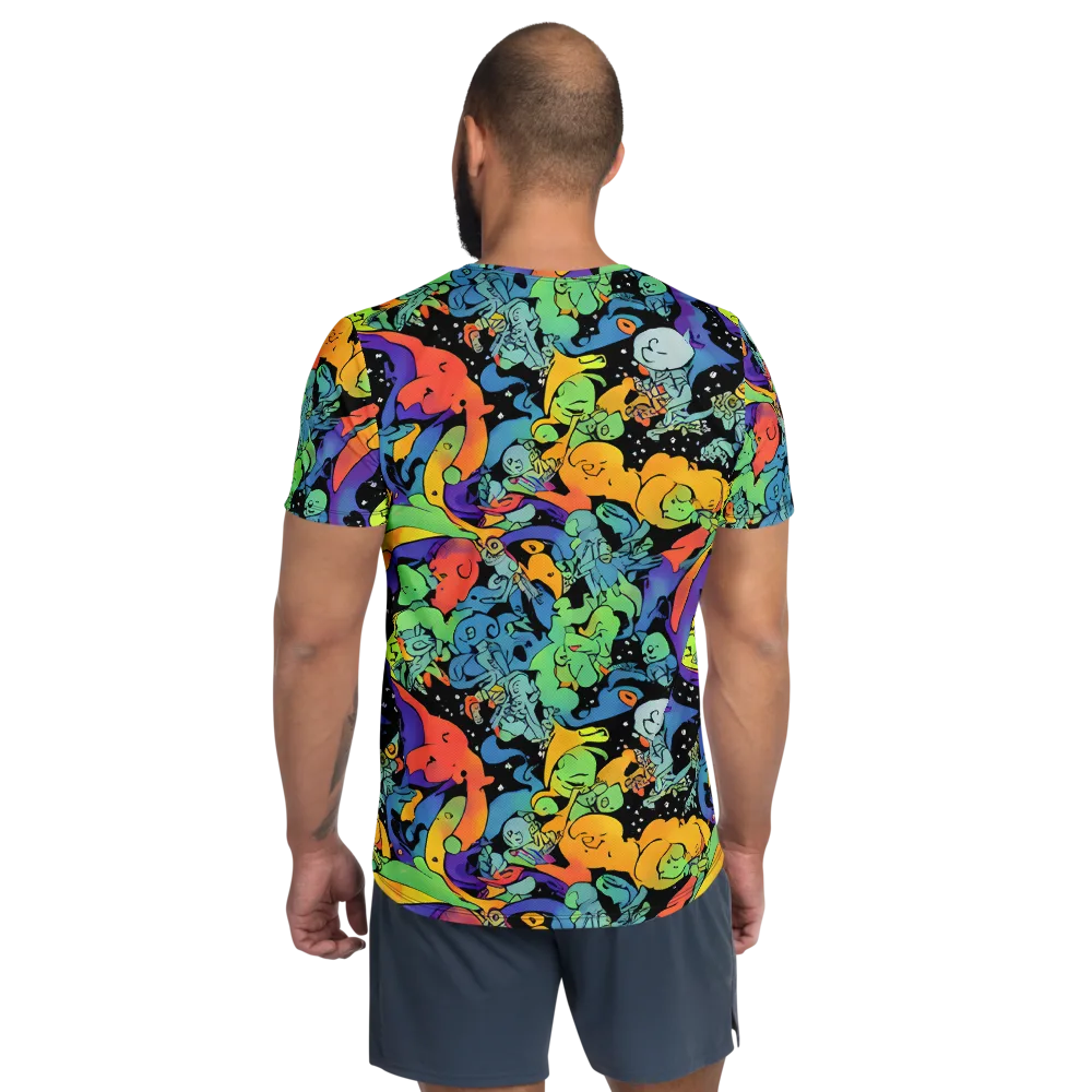 Neon Creature Carnival on Men's Athletic T-Shirt — Back