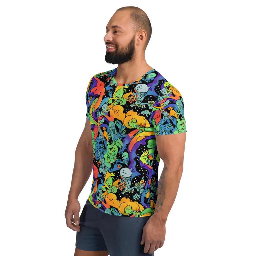 Neon Creature Carnival on Men's Athletic T-Shirt — Left