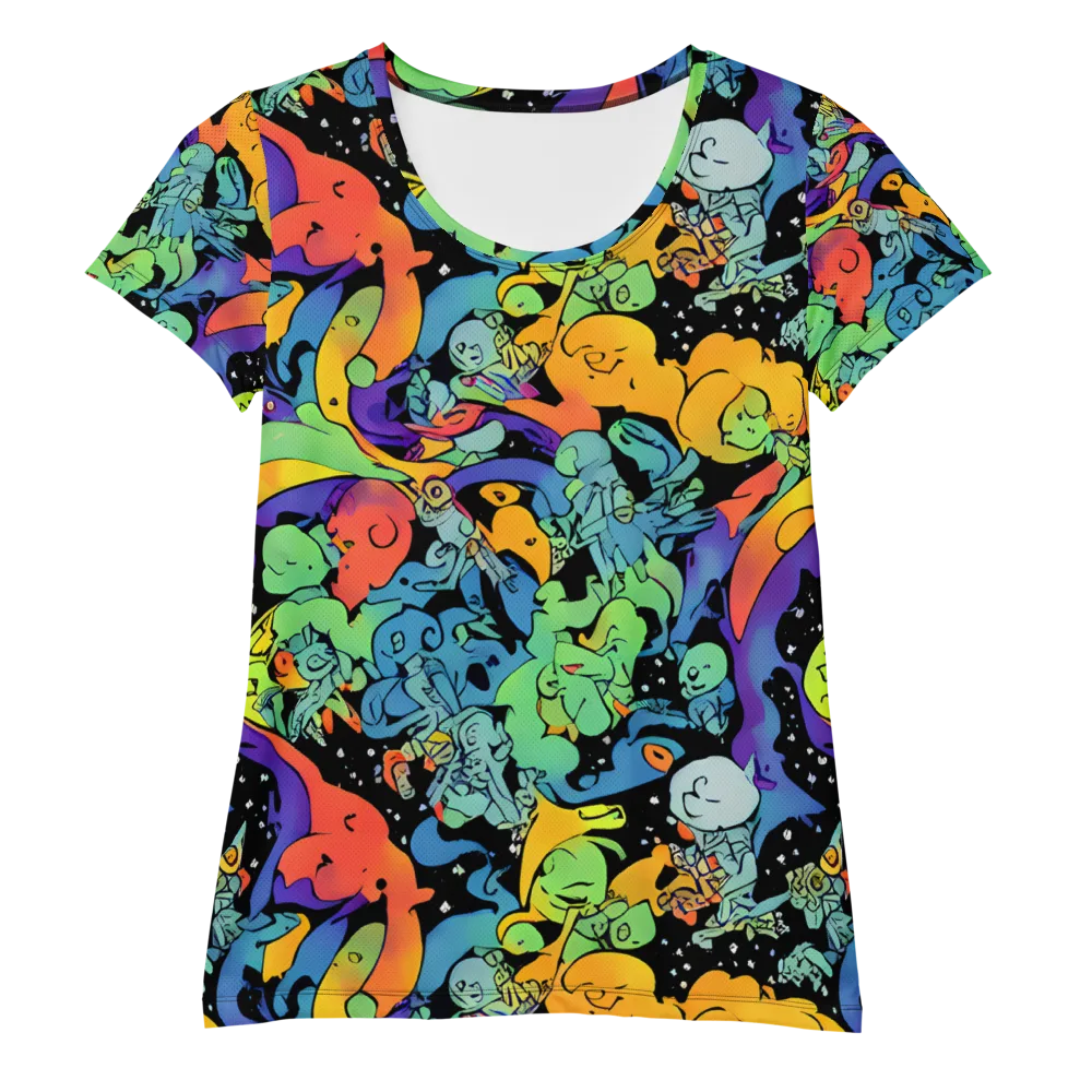 Neon Creature Carnival on Women's Athletic T-Shirt — Front