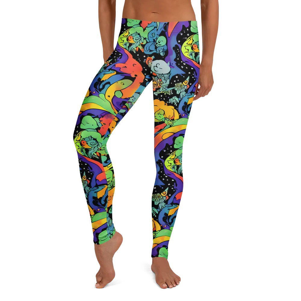 Neon Creature Carnival on Leggings — Front
