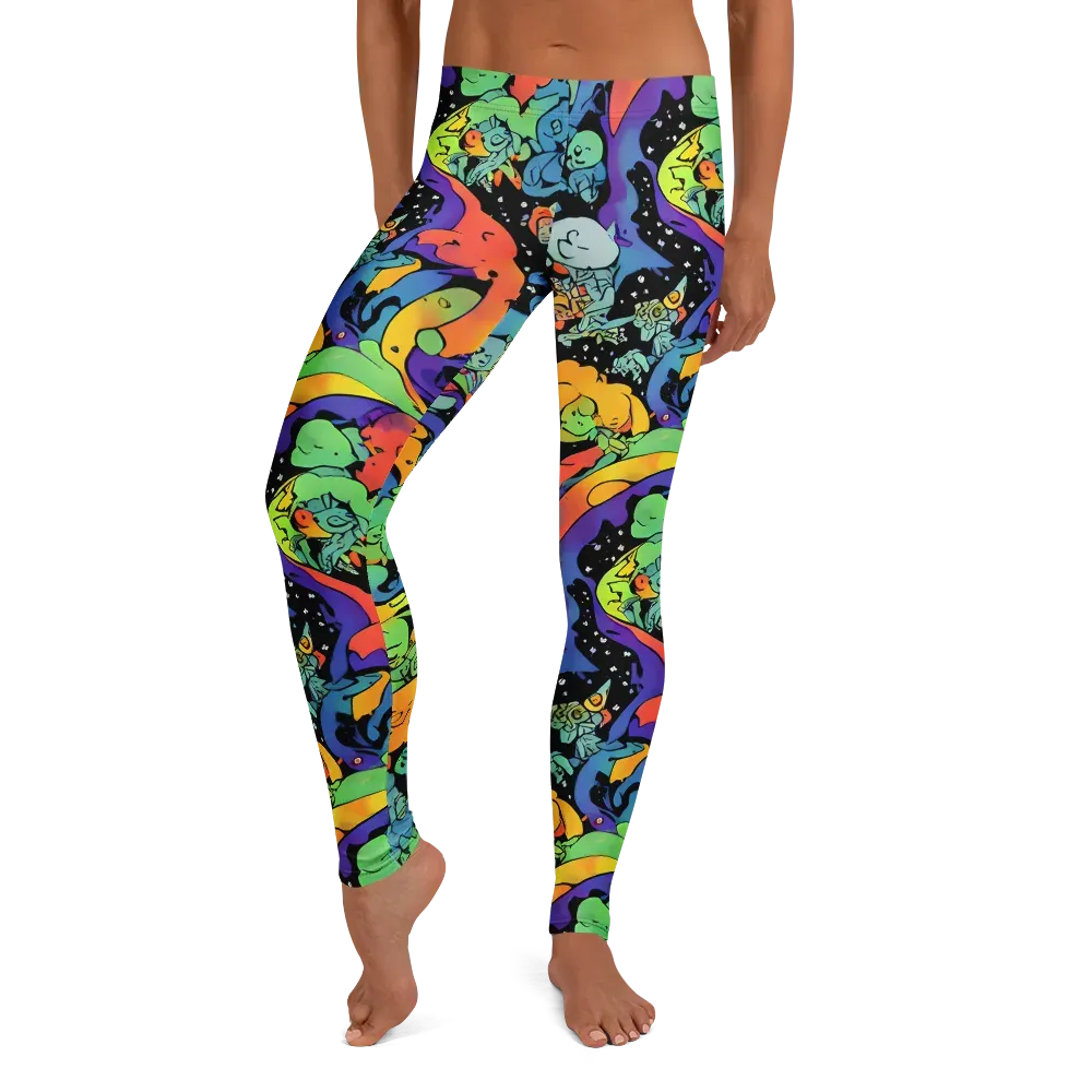 Neon Creature Carnival on Leggings — Front