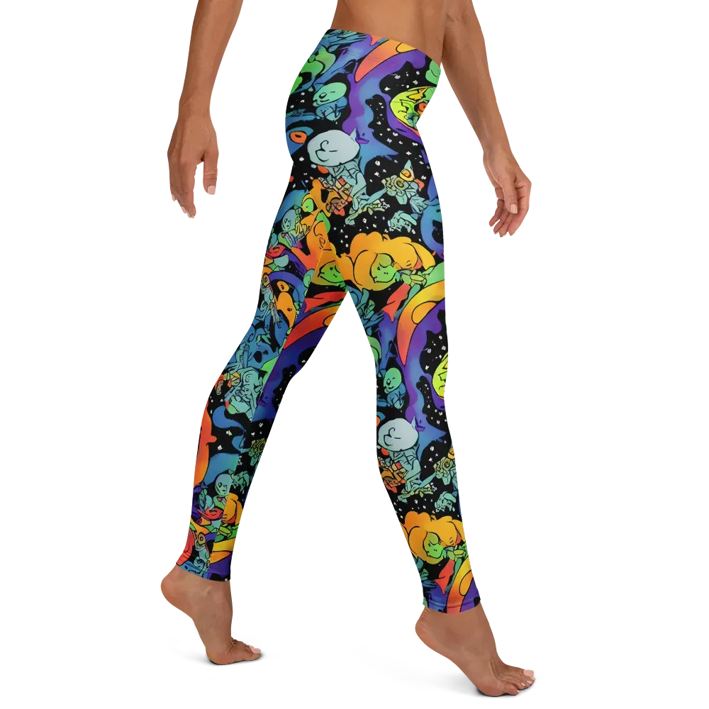 Neon Creature Carnival on Leggings — Right