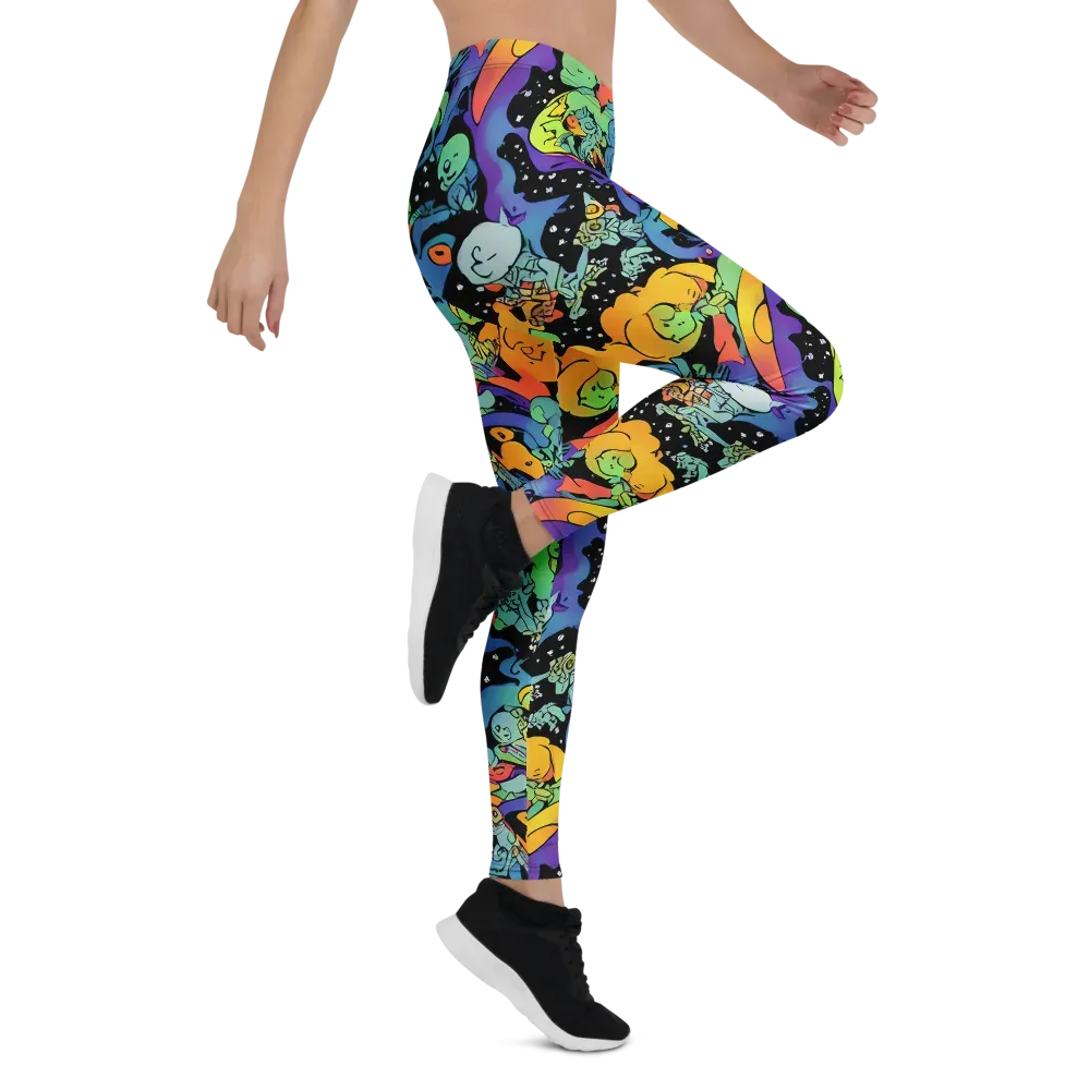 Neon Creature Carnival on Leggings — Right
