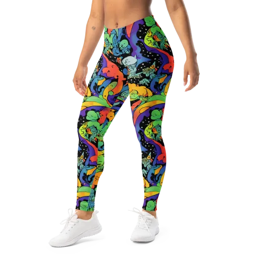 Neon Creature Carnival on a Leggings