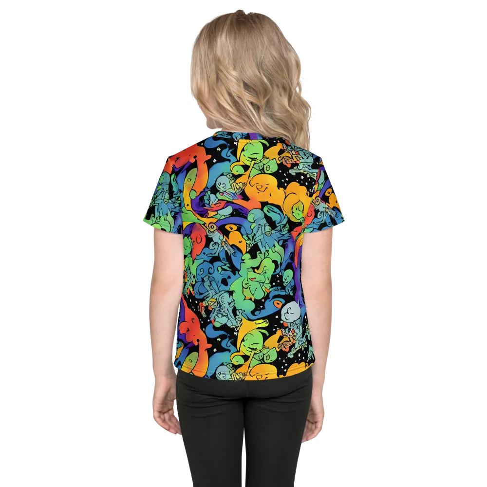 Neon Creature Carnival on Kids Crew Neck T-Shirt — Back