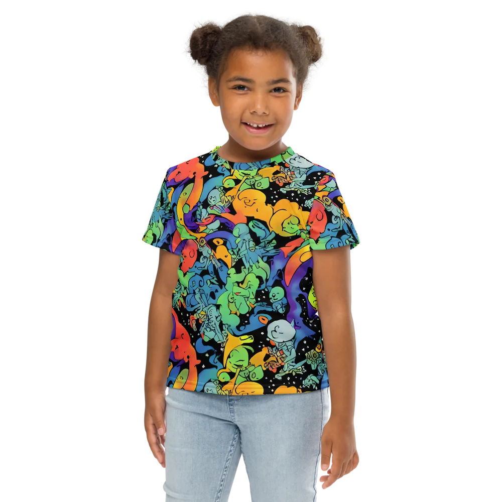 Neon Creature Carnival on Kids Crew Neck T-Shirt — Front