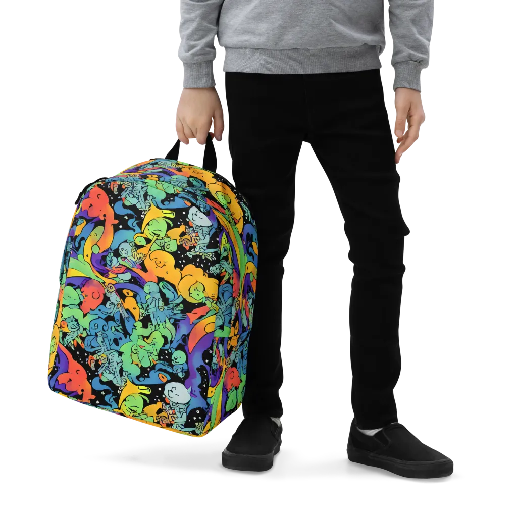 Neon Creature Carnival on Minimalist Backpack — Zoomed-in