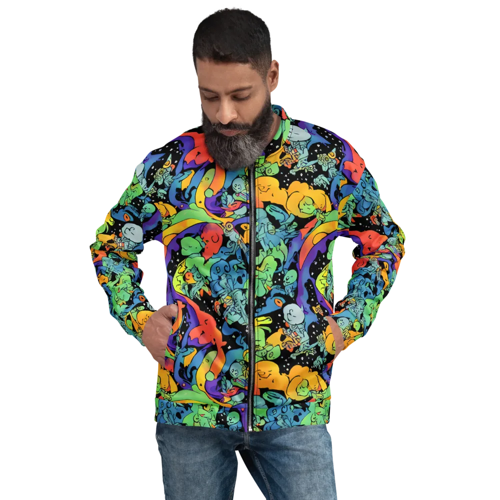 Neon Creature Carnival on Bomber Jacket — Front