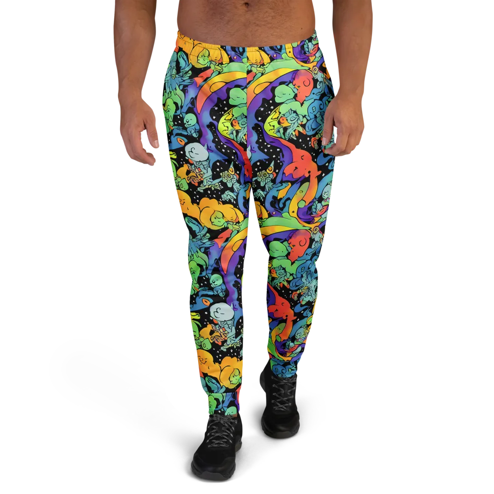 Neon Creature Carnival on Men's Joggers — Front
