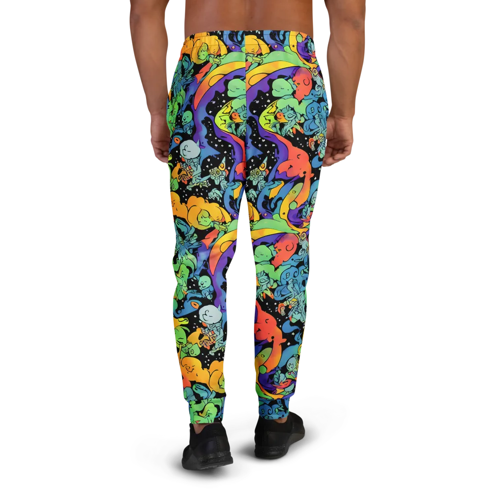 Neon Creature Carnival on Men's Joggers — Back