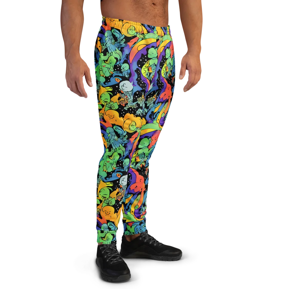 Neon Creature Carnival on Men's Joggers — Right