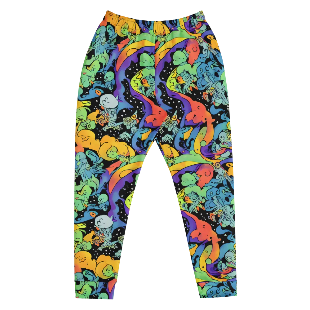 Neon Creature Carnival on Men's Joggers — Front