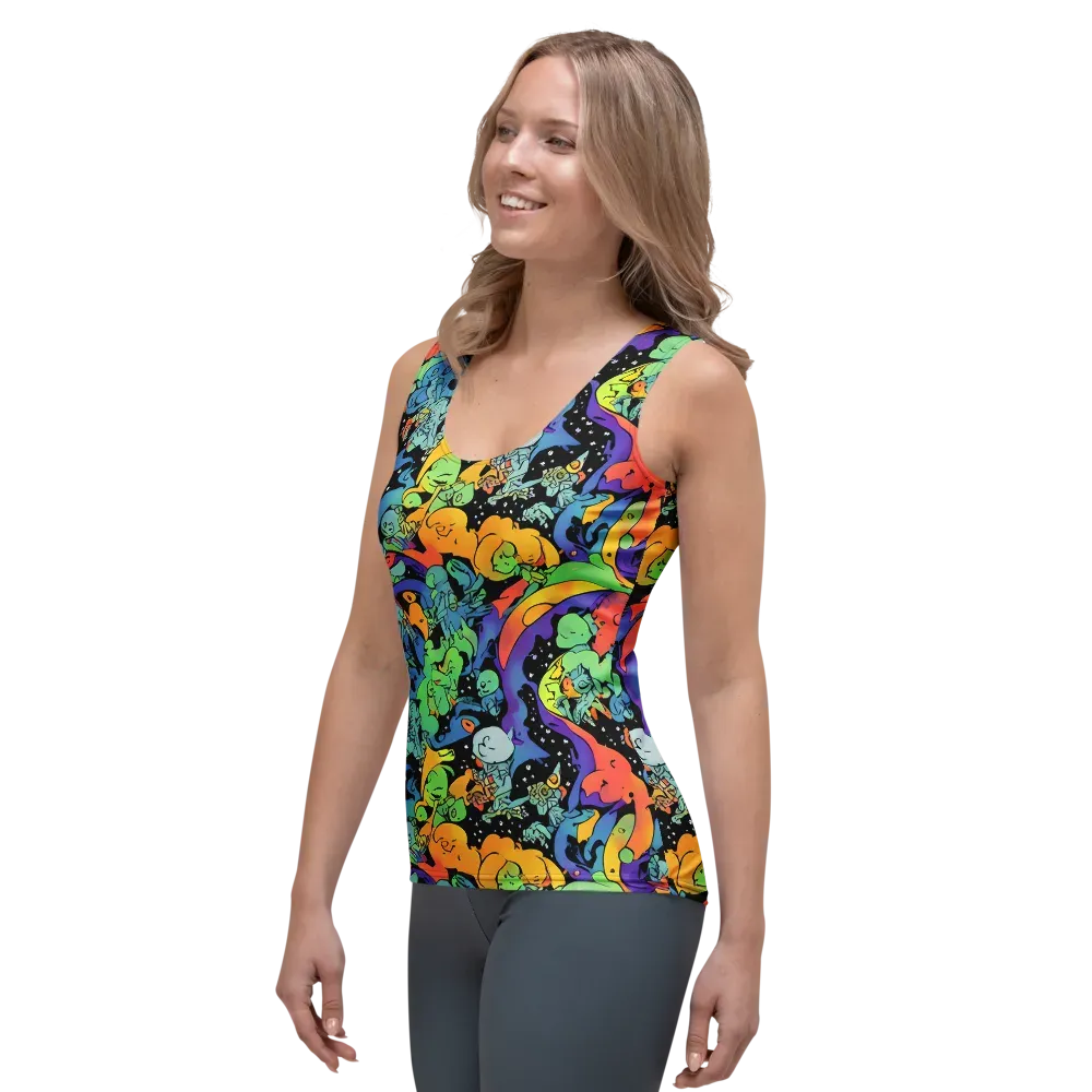 Neon Creature Carnival on Women's Tank Top — Left Front