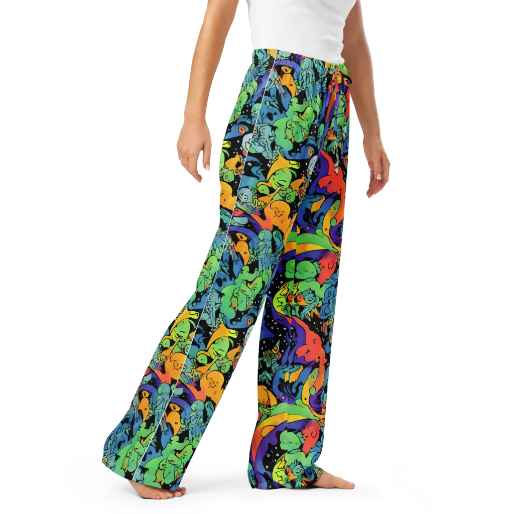 Neon Creature Carnival on Women's Pajama Pants — Right Front