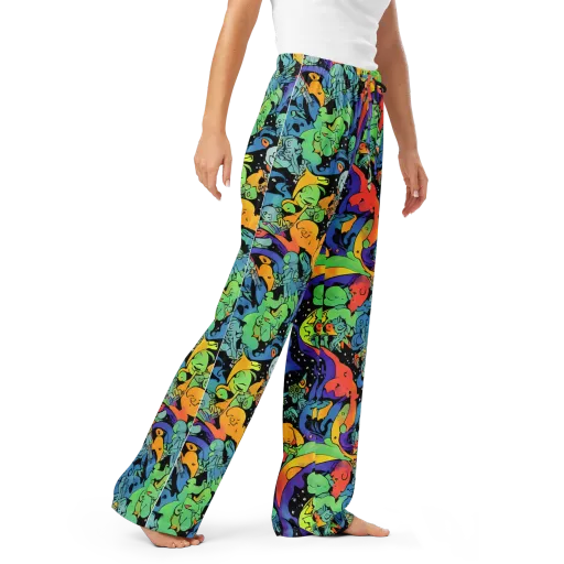 Neon Creature Carnival on a Women's Pajama Pants
