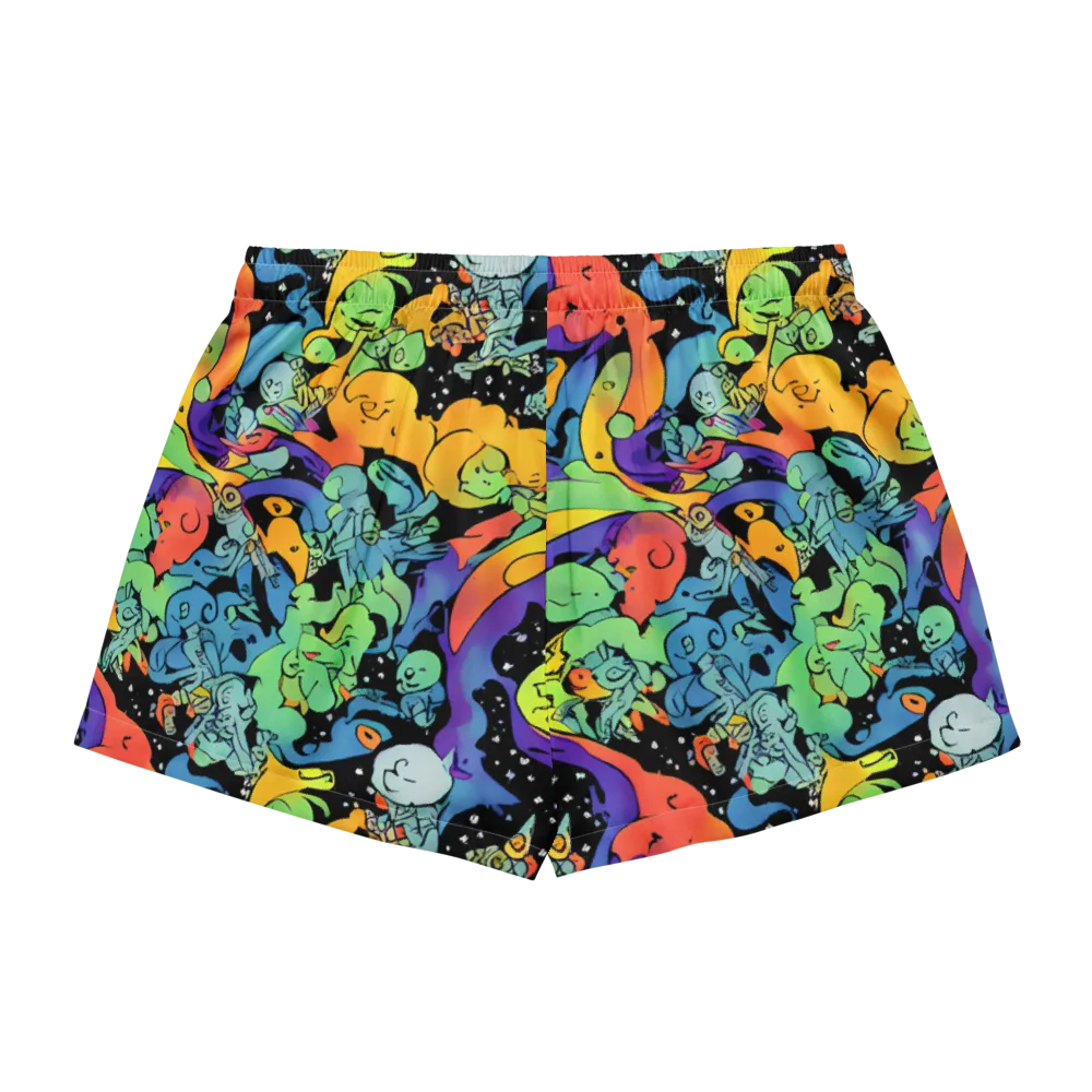Neon Creature Carnival on Women's Pajama Shorts — Back