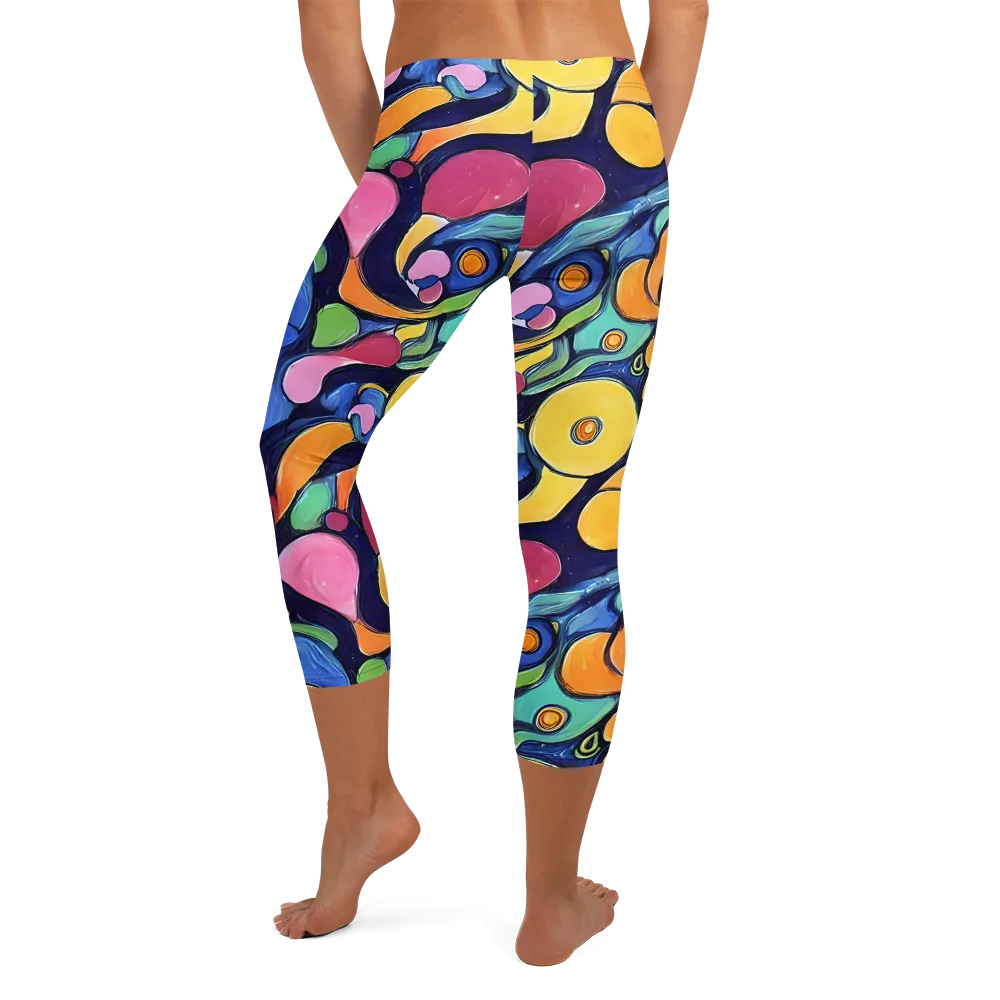 Neon Kelp on Capri Leggings — Back