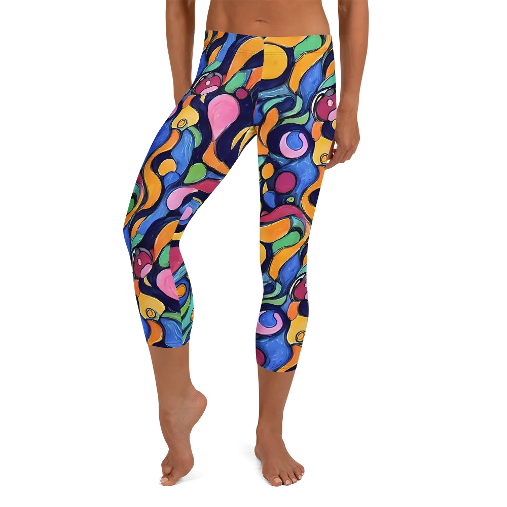 Neon Kelp on Capri Leggings — Front