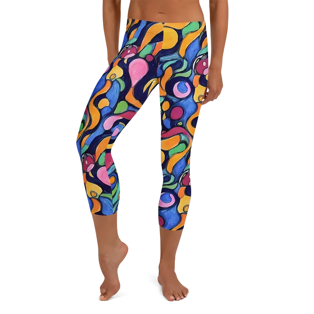 Neon Kelp on Capri Leggings — Front