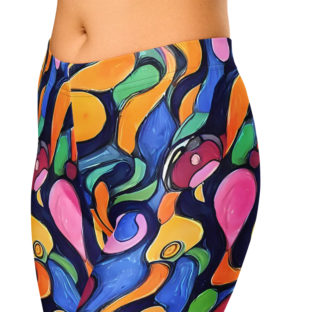 Neon Kelp on Capri Leggings — Zoomed-in
