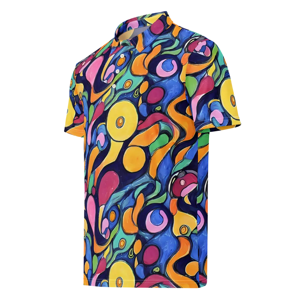Neon Kelp on Men's Slim Fit Polo Shirt — Left Front