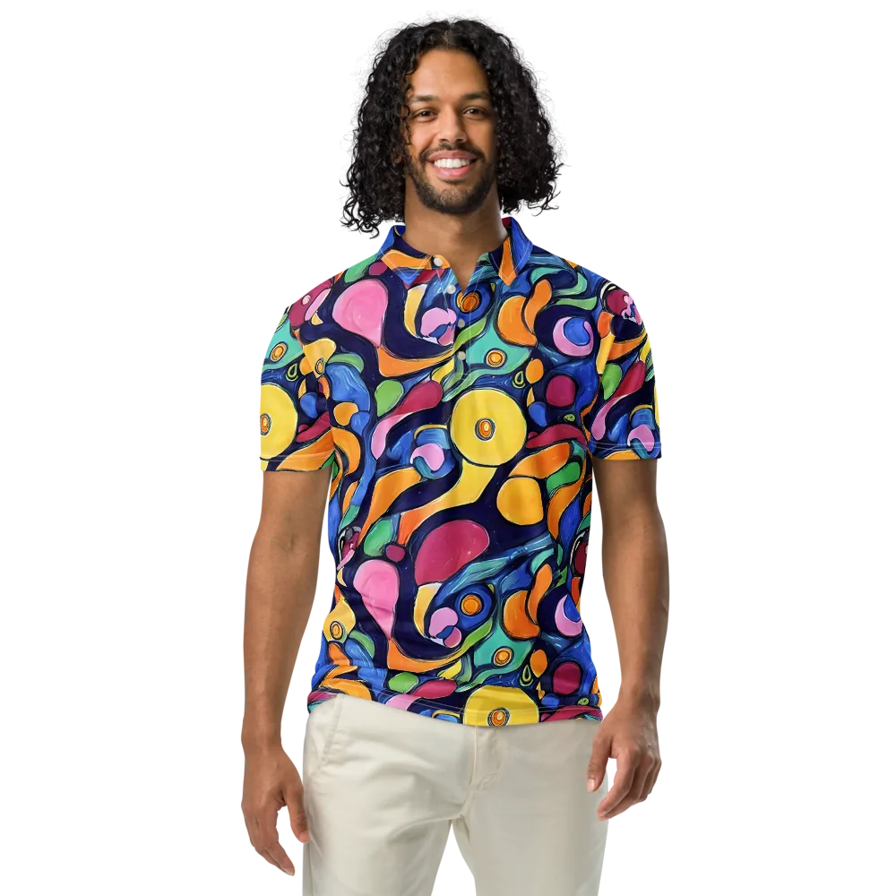 Neon Kelp on Men's Slim Fit Polo Shirt — Front