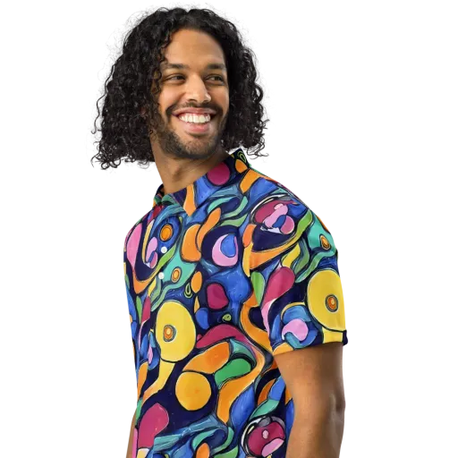 Neon Kelp on a Men's Slim Fit Polo Shirt
