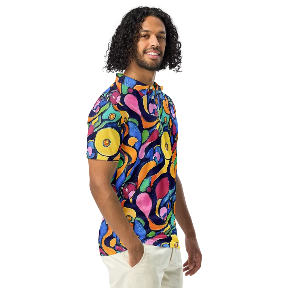 Neon Kelp on Men's Slim Fit Polo Shirt — Right Front