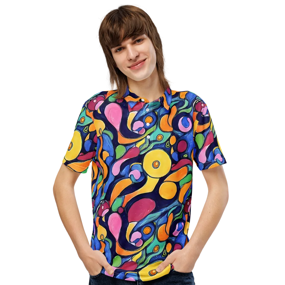 Neon Kelp on Men's Slim Fit Polo Shirt — Front