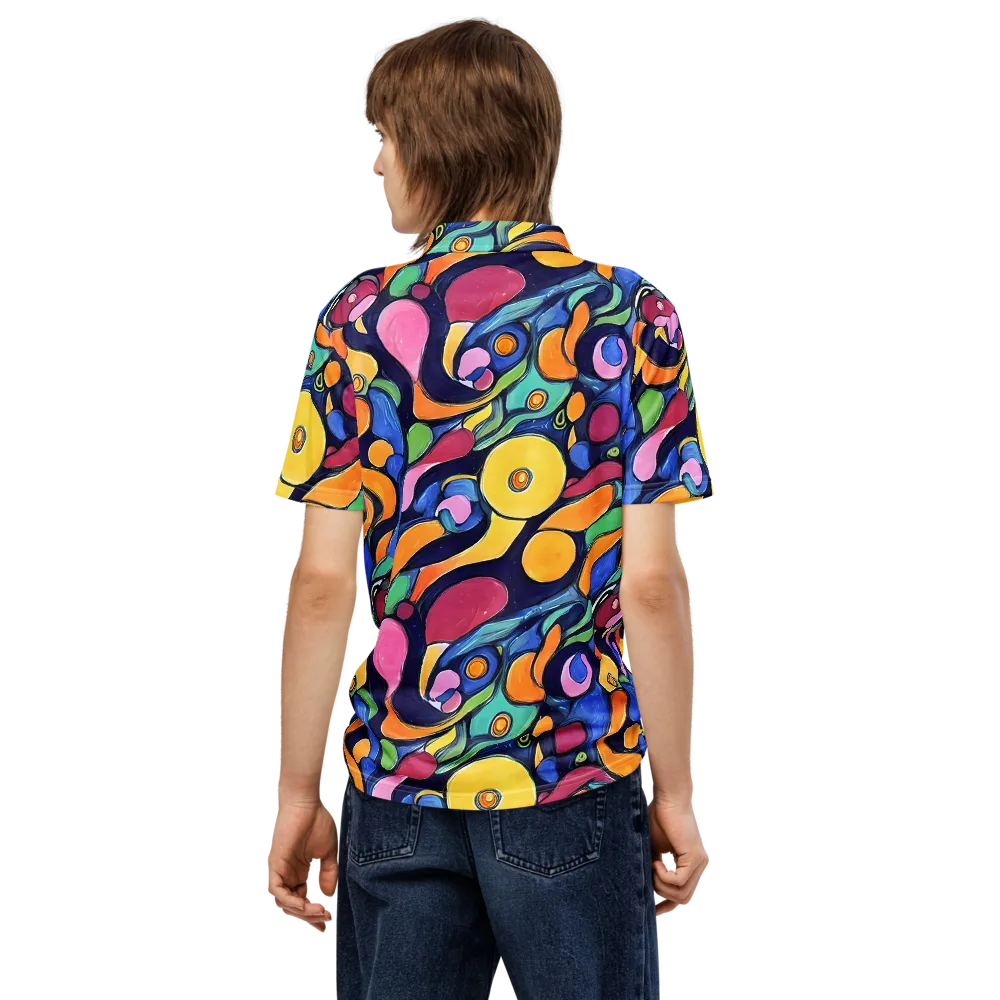 Neon Kelp on Men's Slim Fit Polo Shirt — Back
