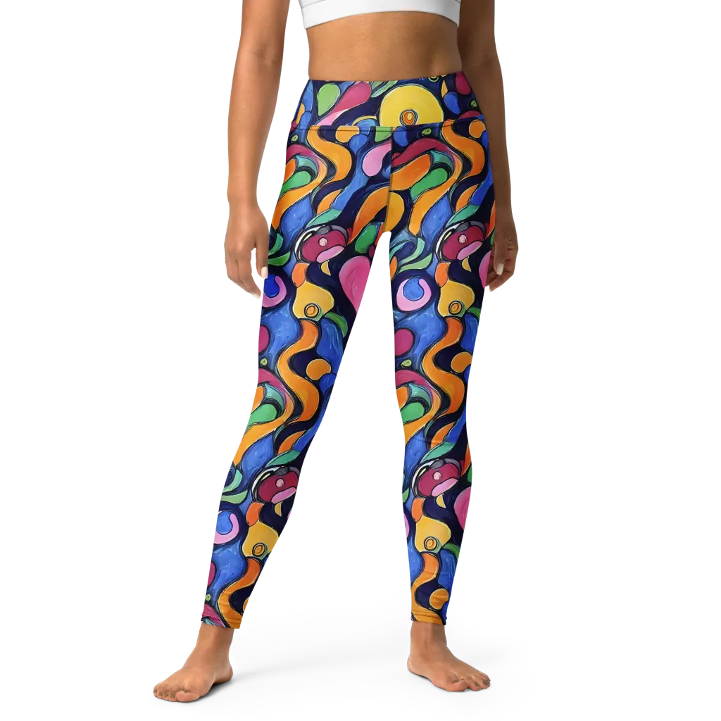 Neon Kelp on Yoga Leggings — Front