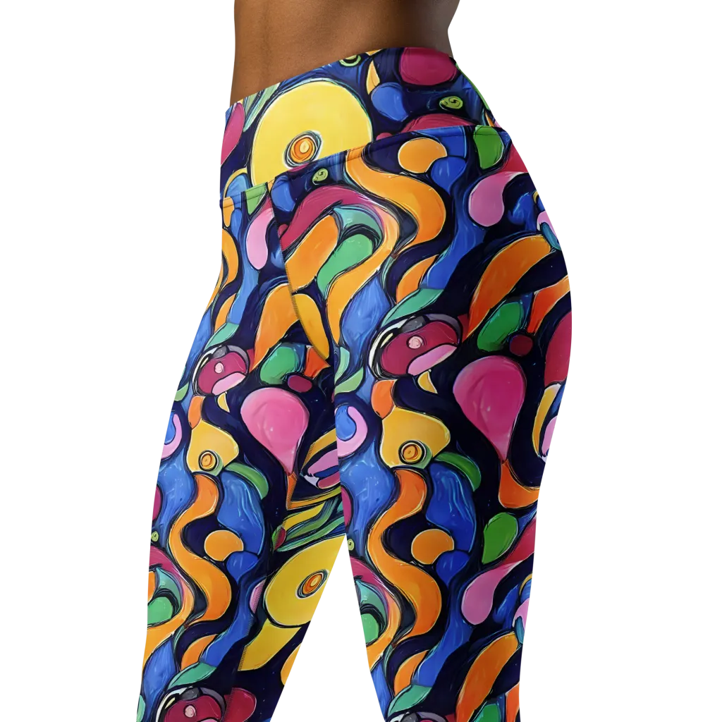 Neon Kelp on Yoga Leggings — Left Front