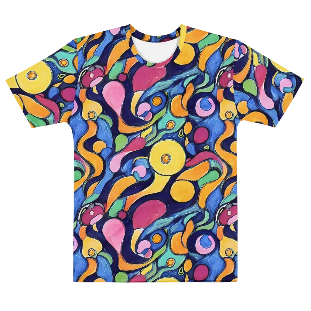 Neon Kelp on Men's Cotton Crew Neck T-Shirt — Front