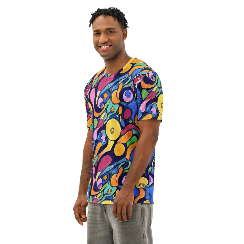 Neon Kelp on Men's Cotton Crew Neck T-Shirt — Left Front