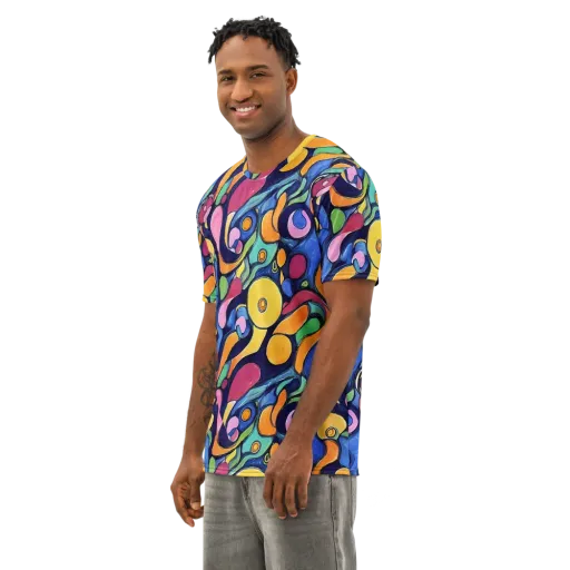 Neon Kelp on a Men's Cotton Crew Neck T-Shirt
