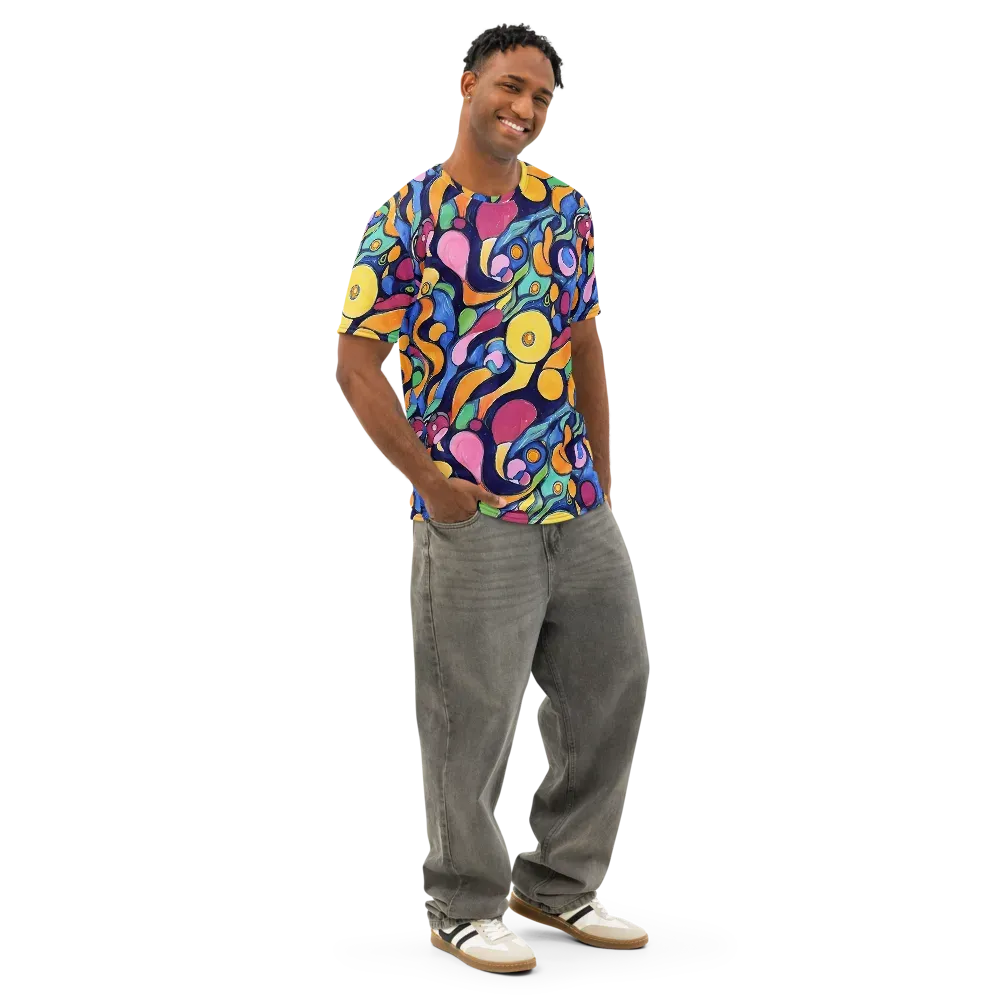 Neon Kelp on Men's Cotton Crew Neck T-Shirt — Right Front