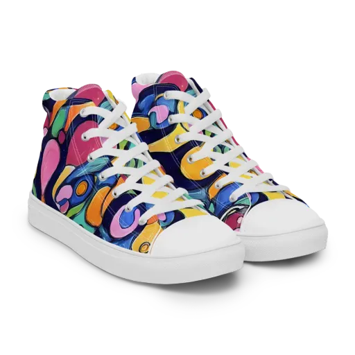 Neon Kelp on a Men's High Top Canvas Shoes