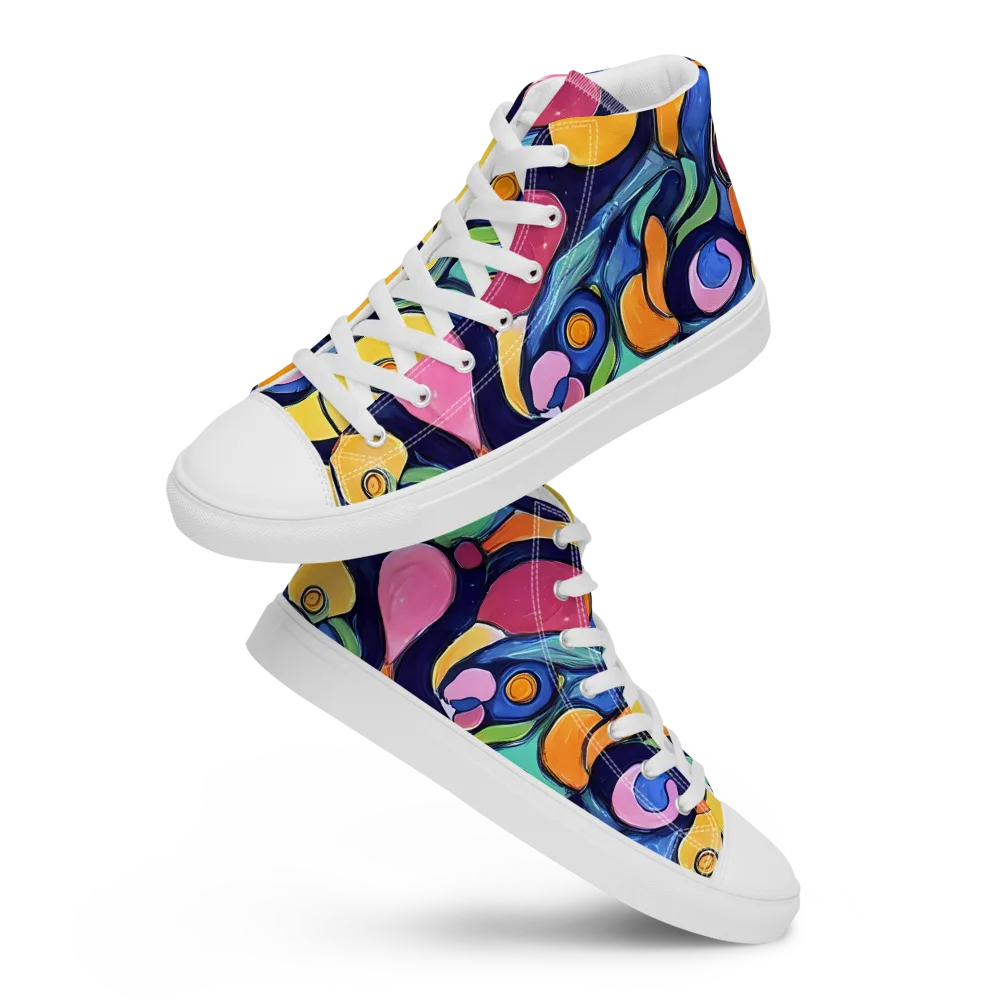 Neon Kelp on Men's High Top Canvas Shoes — Front