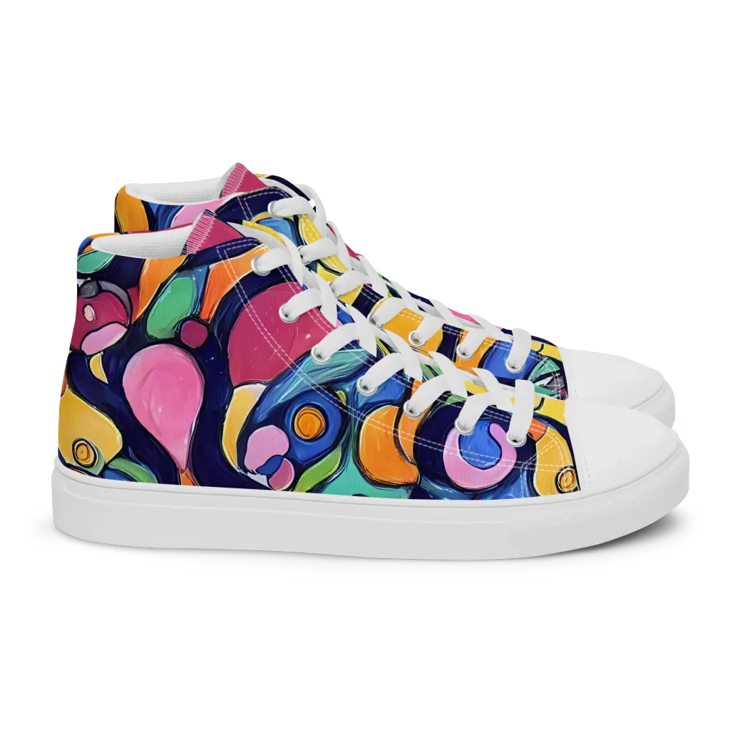 Neon Kelp on Women's High Top Canvas Shoes — Right