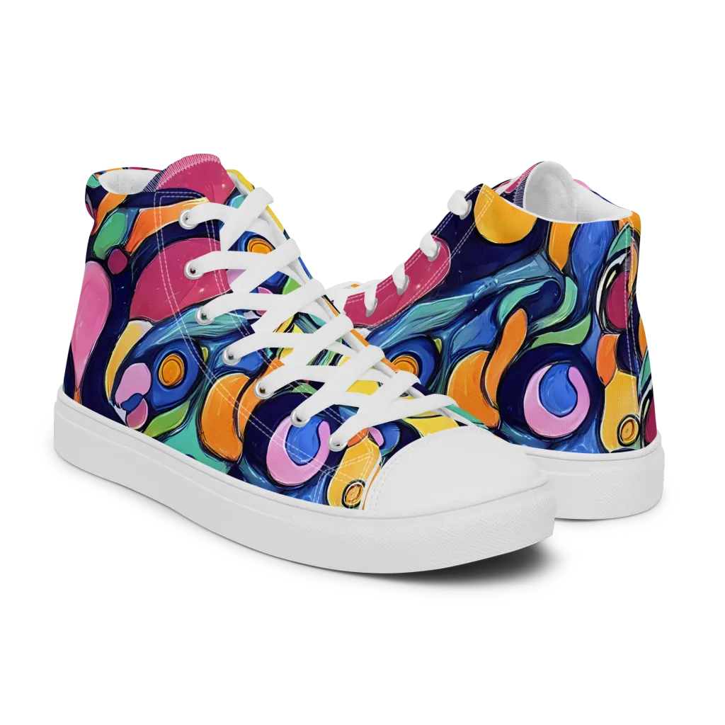 Neon Kelp on Women's High Top Canvas Shoes — Right