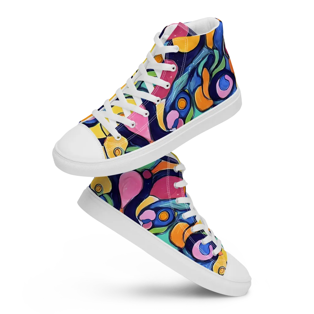 Neon Kelp on Women's High Top Canvas Shoes — Front