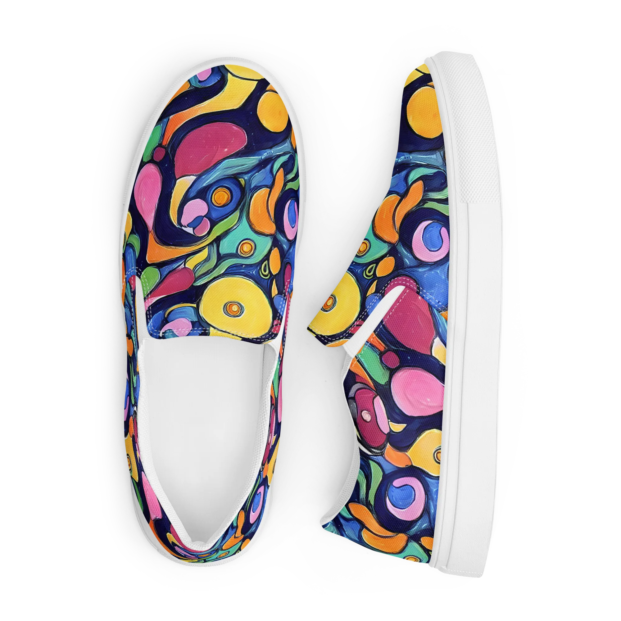 Neon Kelp on Men's Slip-On Canvas Shoes — Front