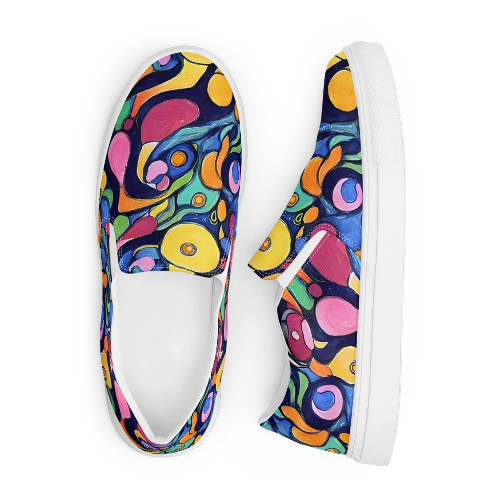 Neon Kelp on Men's Slip-On Canvas Shoes — Front