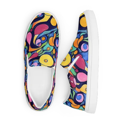 Neon Kelp on a Men's Slip-On Canvas Shoes